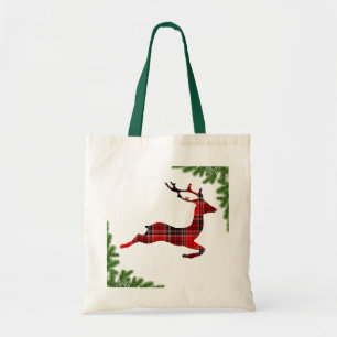 Bolsa Tote Feriado de Natal para Rebelde de Xadrez Vermelha C