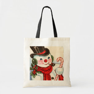 Bolsa Tote Feriado do boneco de neve dos natais vintages
