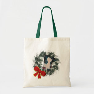 Bolsa Tote Feriado do Natal da grinalda do galgo