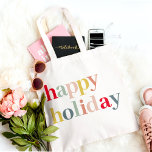 Bolsa Tote Feriado Feliz Colorido Moderno<br><div class="desc">Feriado Feliz Colorido Moderno</div>