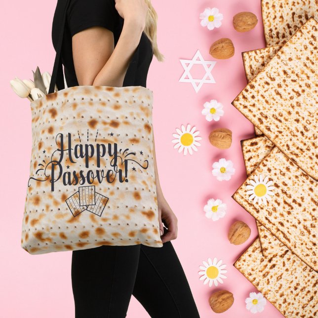 Bolsa Tote Feriado Judaico Feriado Cute Matzah Feliz Passagem (Criador carregado)