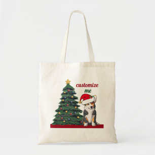 Bolsa Tote Feriado Personalizado da Árvore de Natal do Tricol