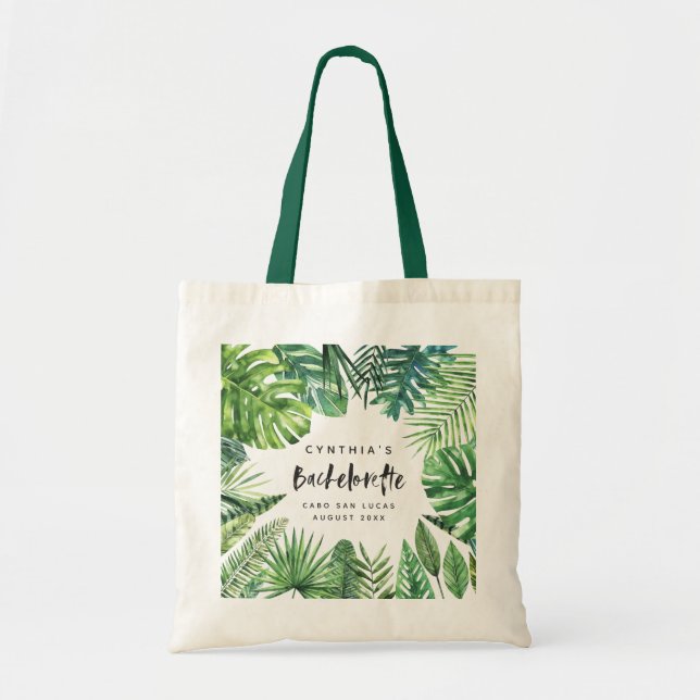 Bolsa Tote Feriado tropical do bachelorette da folha de (Frente)
