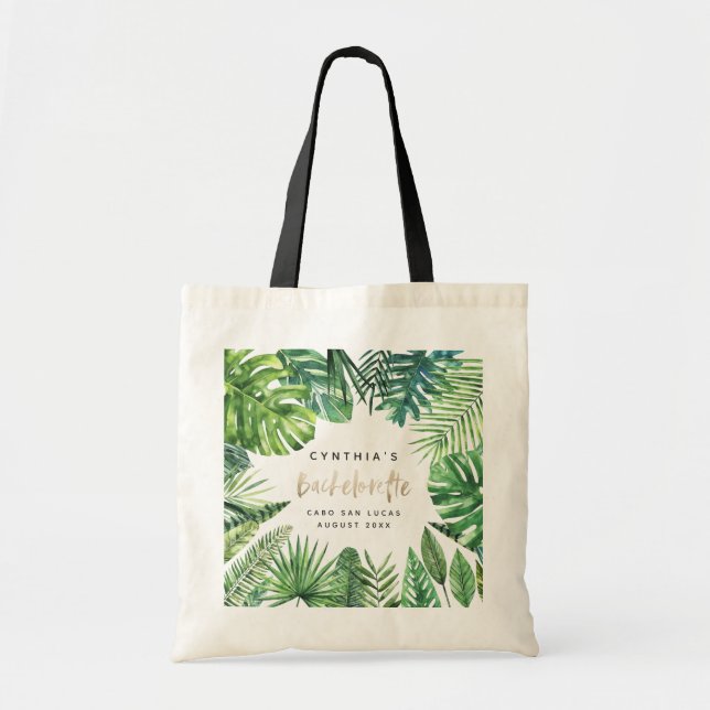 Bolsa Tote Feriado tropical do bachelorette da folha de (Frente)