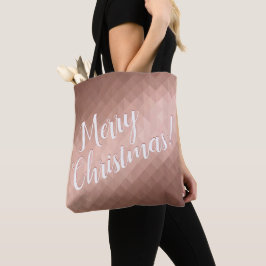 Bolsa Tote Feriados de inverno de Feliz Natal - rosa de ouro