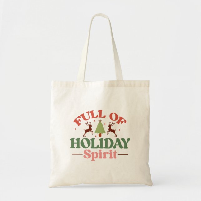 Bolsa Tote Feriados de Natal em Groovay Spirit Retro (Frente)