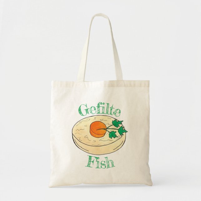 Bolsa Tote Feriados Judeus de Peixes de Gefilte Shabbat Comid (Frente)