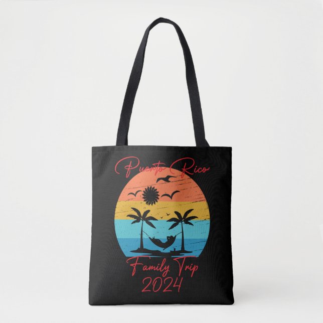 Bolsa Tote Férias da Família Porto Rico 2024 Porto Rico Beach (Frente)