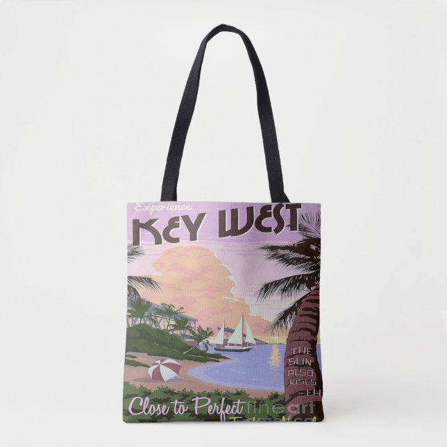Bolsa Tote Férias da praia da sacola do viagem de Key West (Frente)