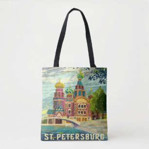 Bolsa Tote Férias das viagens vintage de St Petersburg Rússia