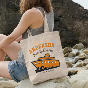 Bolsa Tote Férias de cruzeiro da família de nomes personaliza