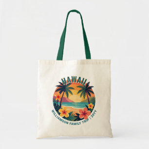 Bolsa Tote Férias de Família Personalizadas no Havaí Tropical