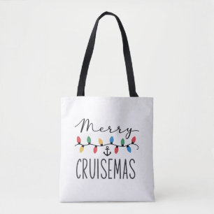 Bolsa Tote Férias de Natal em Cruzeiro Familiar Feliz 