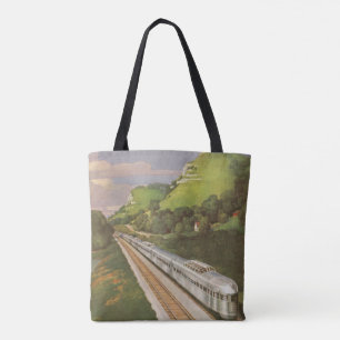 Bolsa Tote Férias de Trem Antigo, Locomotiva no Campo