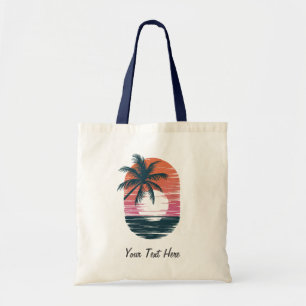 Bolsa Tote Férias de Verão de Palma de Praia Sunset Personali