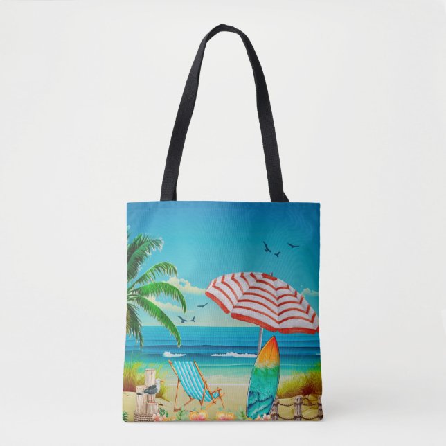 Bolsa Tote Férias de verão na praia, Relaxação (Frente)