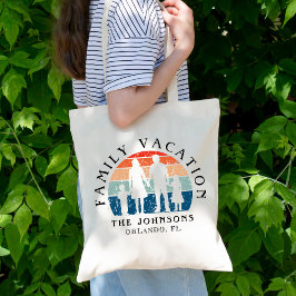 Bolsa Tote Férias Familiares com Mãos Retro Sol
