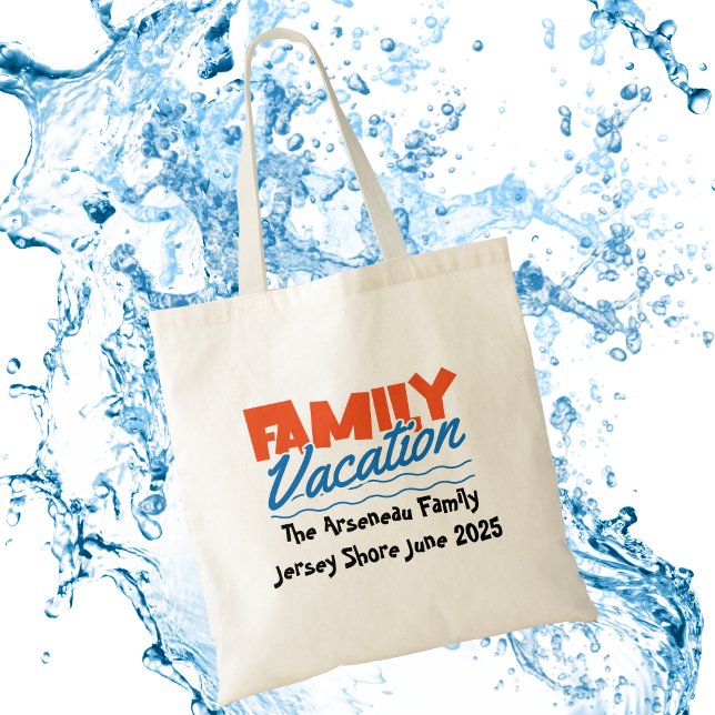 Bolsa Tote Férias FAMILIARES divertidas PERSONALIZAR laranja/ (Customize to meet your family needs)