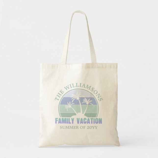 Bolsa Tote Férias Familiares Personalizadas Ilha Tropical de  (Frente)