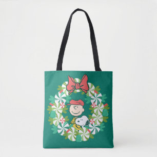 Bolsa Tote Férias Felizes   Peppermint Candy Wreath