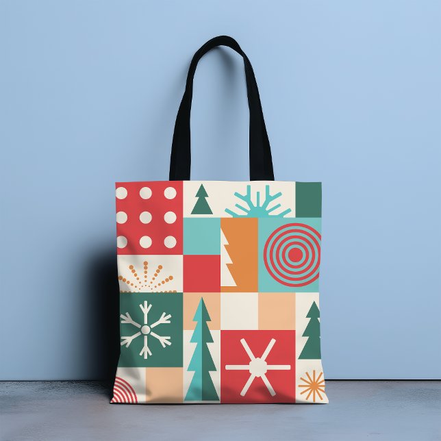 Bolsa Tote Férias Festivas Geométricas Modernas (Criador carregado)