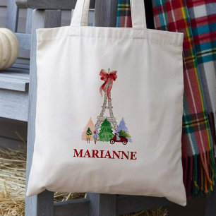 Bolsa Tote Férias na Torre Eiffel de Paris na França Natal