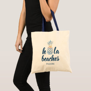 Bolsa Tote Férias Personalizadas de Verão no Abacaxi à Beira-
