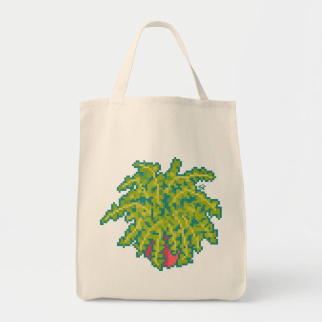 Bolsa Tote Fern Pixelart, Pixel Art (Frente)
