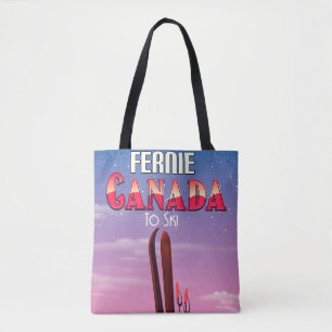 Bolsa Tote Fernie Canada ski poster de viagens.