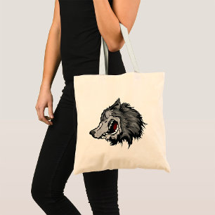 Bolsa Tote Feroz Wolf Head Bold Wild Animal