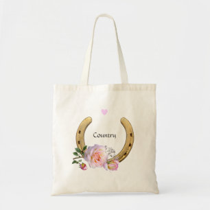 Bolsa Tote Ferradura com Flores & Coração