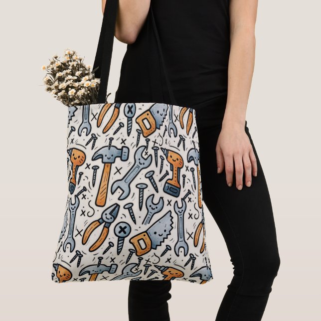 Bolsa Tote Ferramentas de DIY Doddle Design (Close Up)