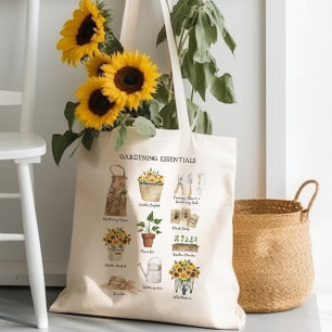 Bolsa Tote Ferramentas de Jardinagem Aquarela Jardim de Giras