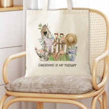 Ferramentas de jardinagem floral aquarela e citaçã