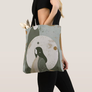 Bolsa Tote Ferrugem Verde Tônica Mulher Abstrata Empoderadora