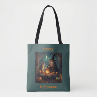 Bolsa Tote Festa assustadora de Halloween na floresta