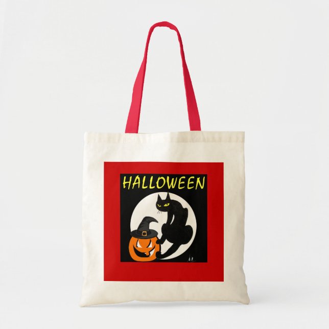 BOLSA TOTE FESTA BLACK CAT HALLOWEEN (Frente)