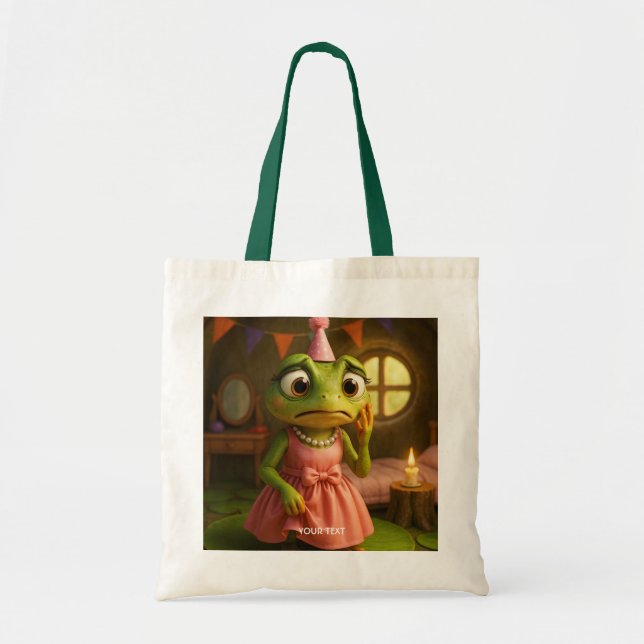 Bolsa Tote Festa da Menina Sapo Fofo Fantasia (Frente)