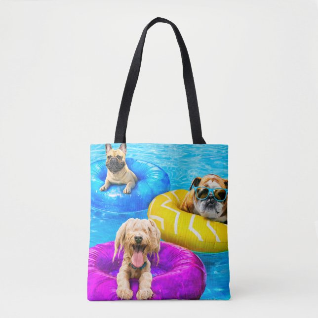 Bolsa Tote Festa da Piscina do Cachorro (Frente)