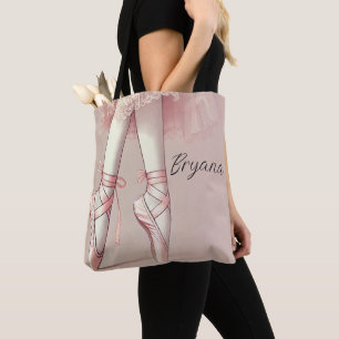Bolsa Tote Festa de Aniversário da Bailarina Rosa com Pontas 