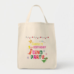 Bolsa Tote Festa de Aniversário Infantil de Dinossauro Dino M