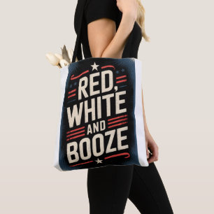 Bolsa Tote Festa de Bebidas do Dia 4 de Julho Vermelho Bran