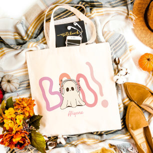 Bolsa Tote Festa de Boo Ghost Colorida no Halloween