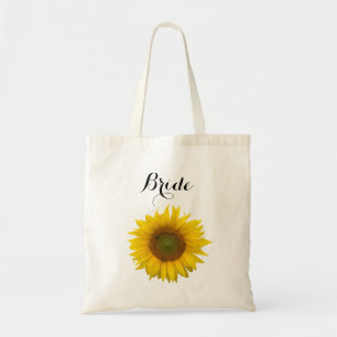 Bolsa Tote Festa de casamento Floral de Sunflower Bride