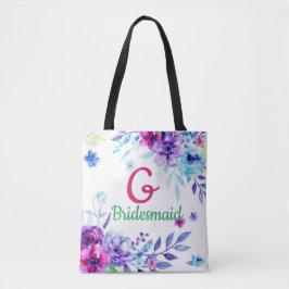 Bolsa Tote Festa de Casamento Floral Monogramada