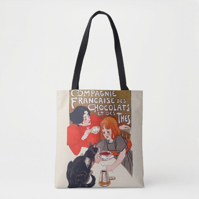Bolsa Tote Festa de Chocolate Francês Arte Steinlen (Frente)