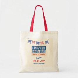 Bolsa Tote Festa de Churrasco Patriótica Americana para Convi