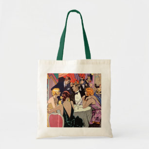 Bolsa Tote Festa de Cocktail Art Déco Vintage em Boate Noturn