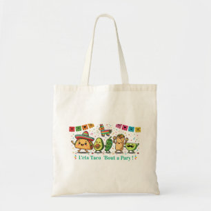 Bolsa Tote Festa de Comida Mexicana Kawaii Fofa - Taco Burrit