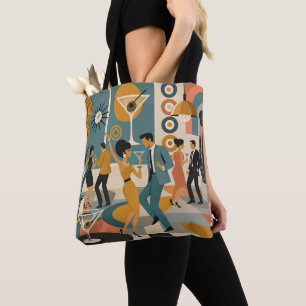 Bolsa Tote Festa de Dança do Cocktail Martini Hippie dos Anos